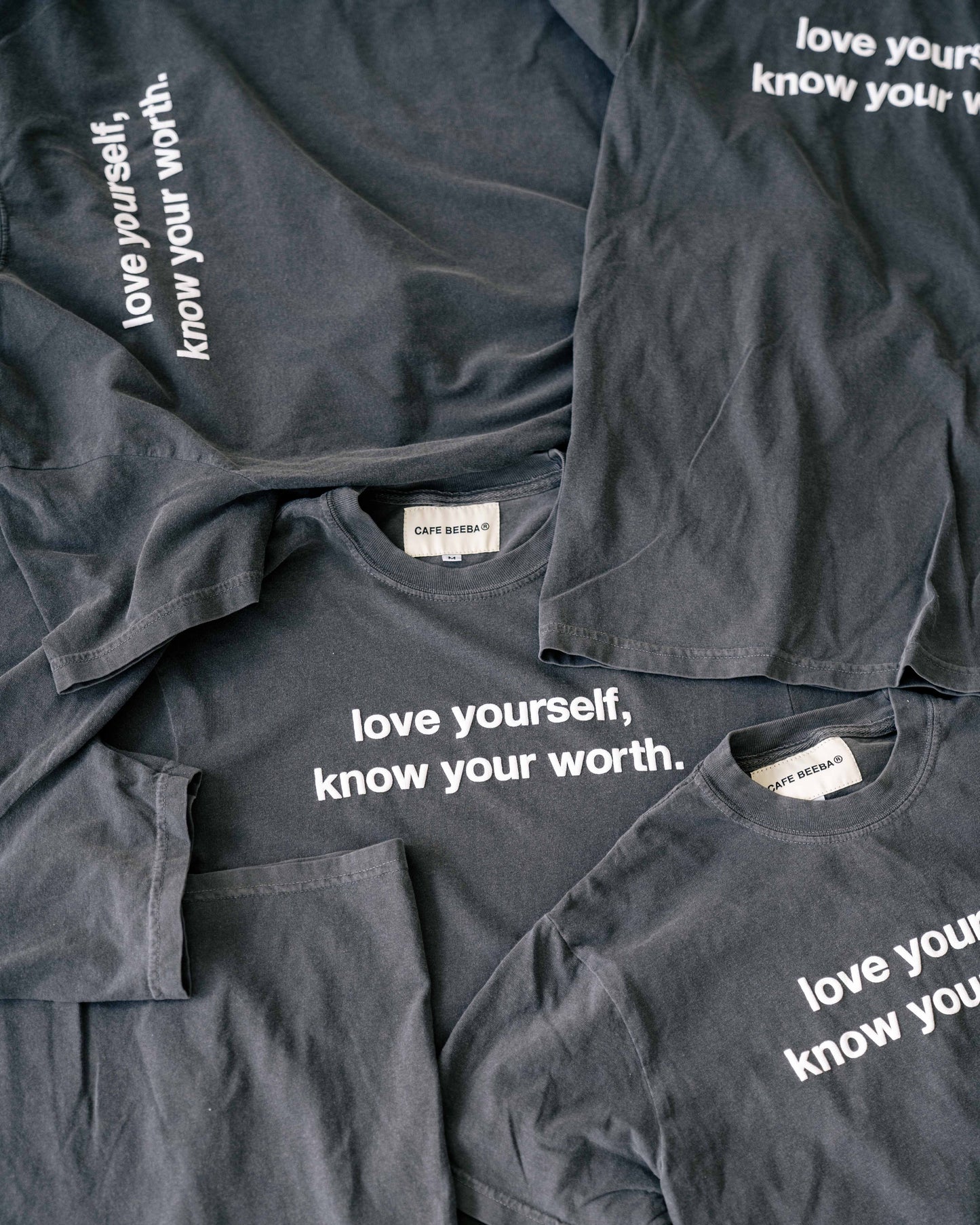 Love Yourself, Know Your Worth Tee Pepper Puff Print
