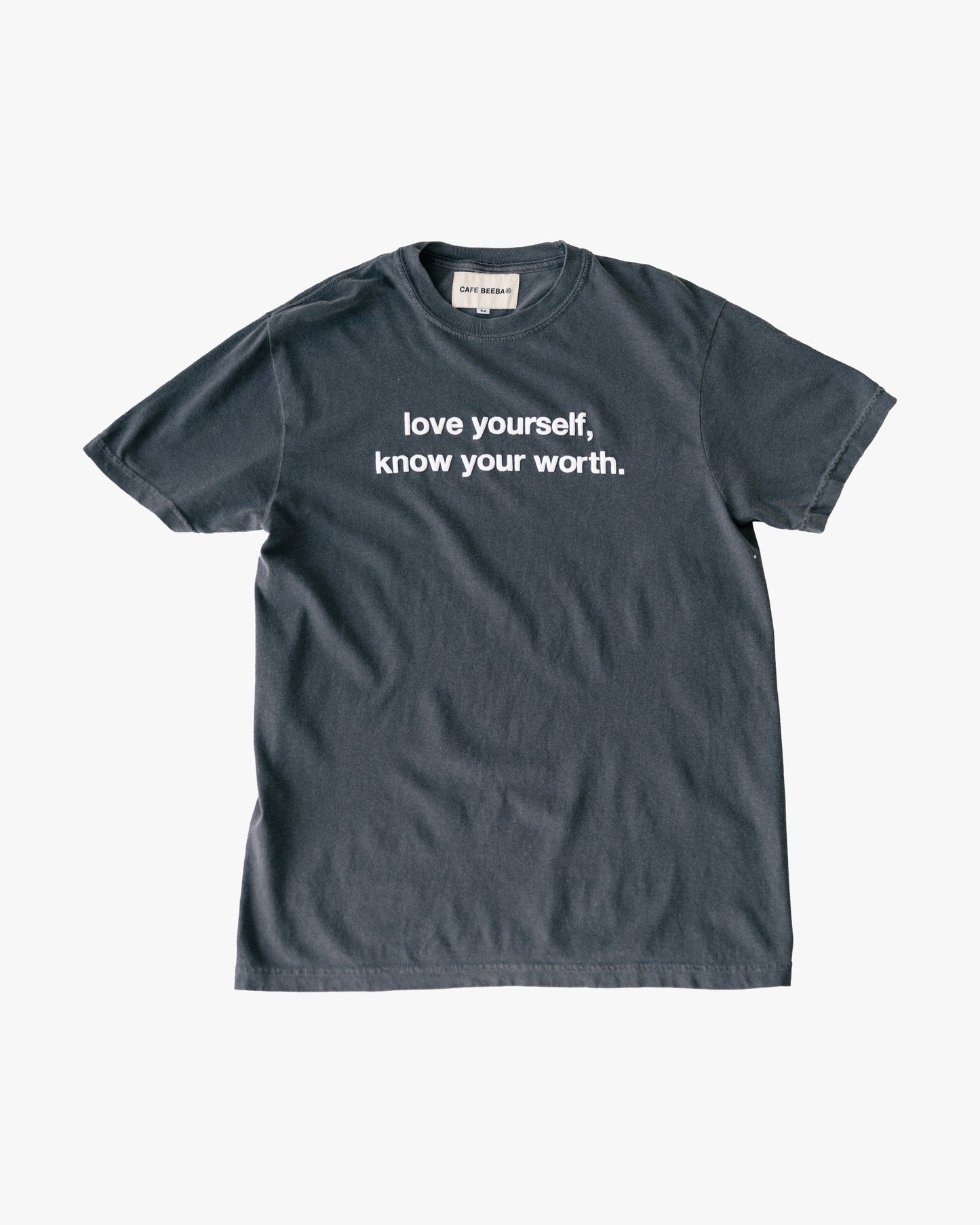 Love Yourself, Know Your Worth Tee Pepper Puff Print