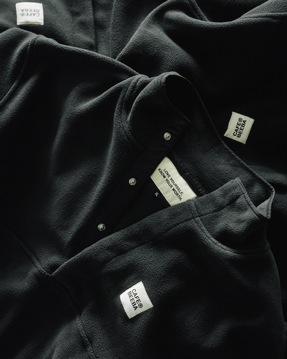 Stacked Logo Black Fleece